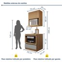 Ver imagem 3 de Cozinha Completa Modulada 2 Peças 1 Porta 1 Gaveta com Rodapé Norten Marrom/Verde/Nature