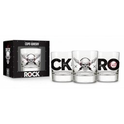 Copo Whisky Atol 310Ml - Caveira Lets Rock - 1