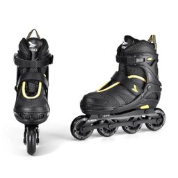 Patins Atrio Inline Regulável ES306 Preto/Amarelo - M (33-36) - 2 Patins Atrio Inline Regulável ES306 Preto/Amarelo - M (33-36) - 2