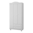 Ver imagem 2 de Kit Lara Cômoda e Guarda Roupas Clean Moderno Mdf Resistente:branco Branco