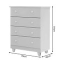 Ver imagem 4 de Kit Lara Cômoda e Guarda Roupas Clean Moderno Mdf Resistente:branco Branco