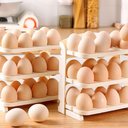 Ver imagem 1 de Porta Ovos Suporte 24 Ovos Organizador 3 Andares Geladeira Guarda Ovo Mesa Bancada Armario Cozinha