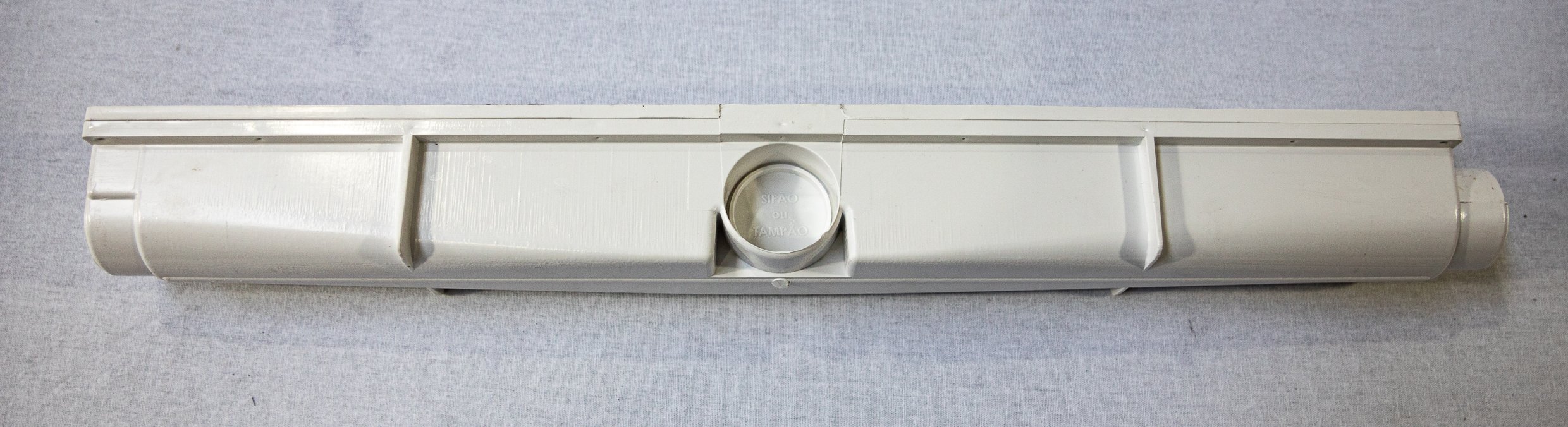 Ralo Linear Invisível 6x50 modelo Cola Piso Porcelanato com Tela Anti Insetos e Coletor Branco - Fic - 11