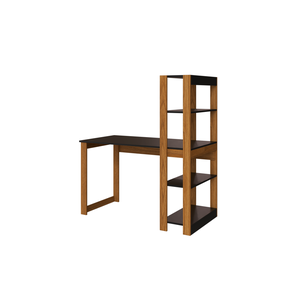 Escrivaninha com Estante Many:preto/freijó