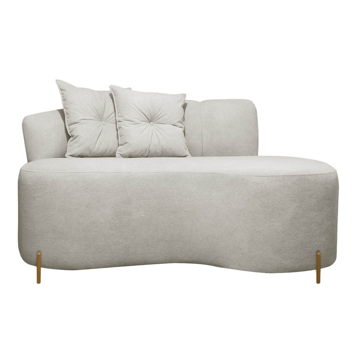 Sofá Namoradeira 2 Lugares Grécia Conceito Orgânico 145cm Bouclê Bege Sofa Store