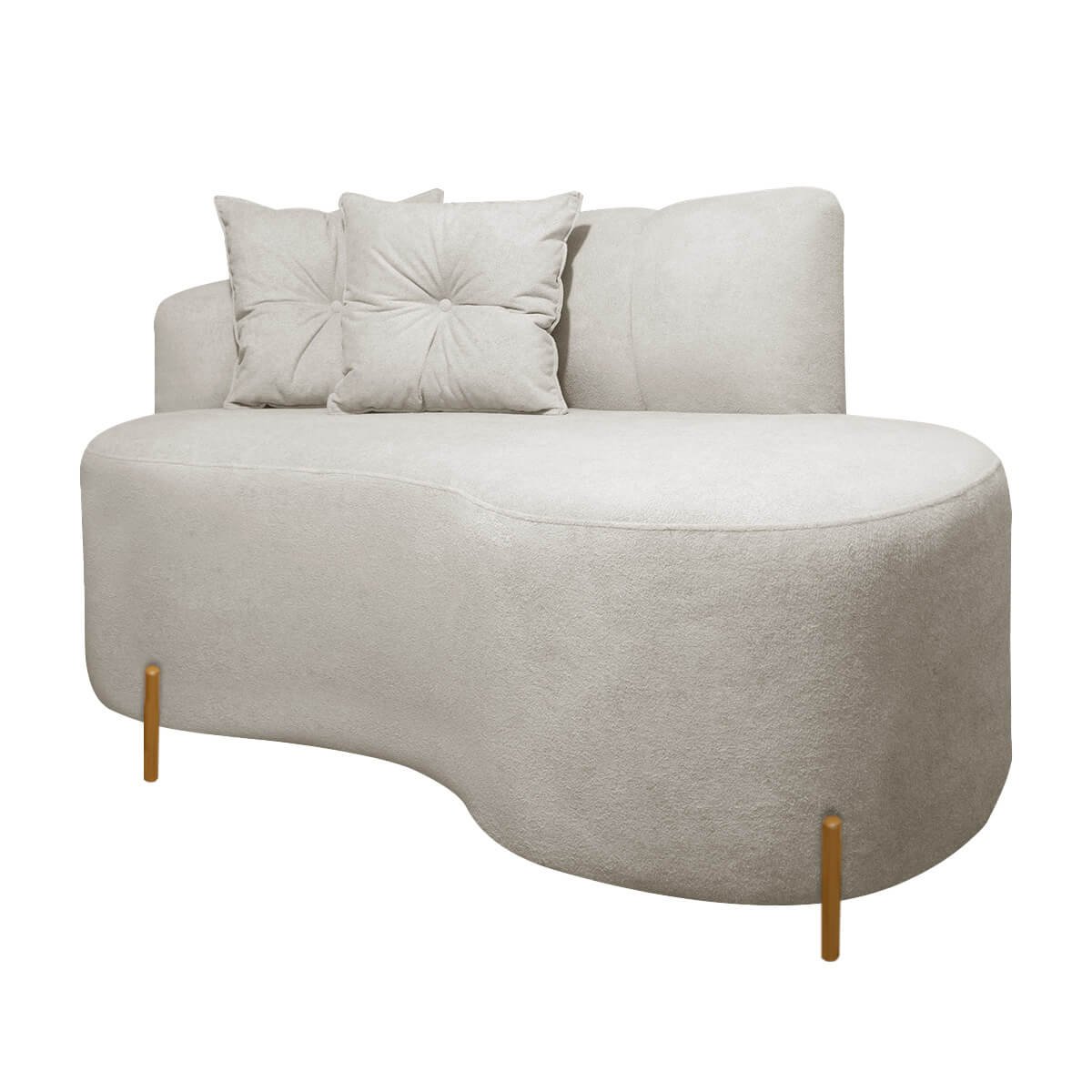 Sofá Namoradeira 2 Lugares Grécia Conceito Orgânico 145cm Bouclê Bege Sofa Store - 5