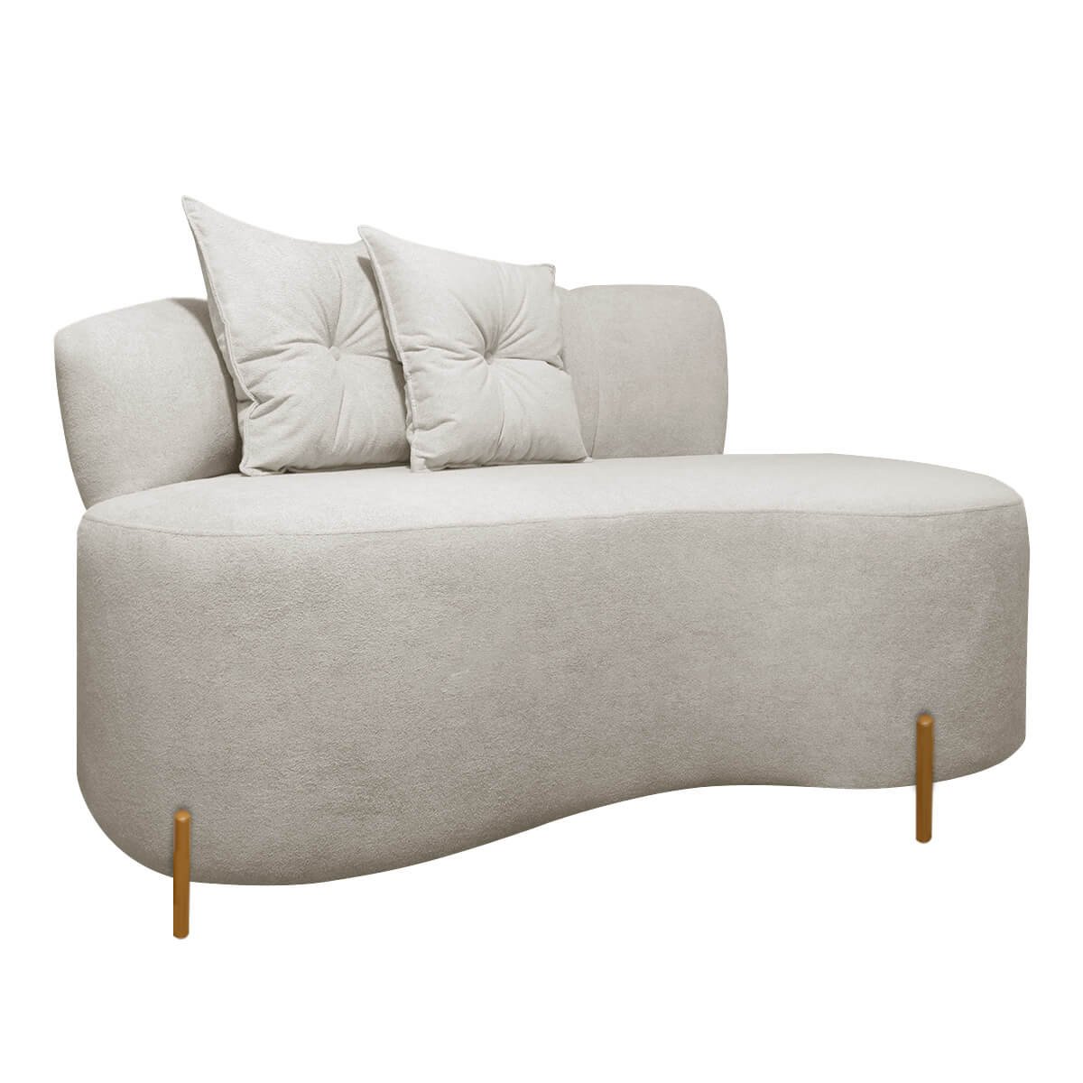 Sofá Namoradeira 2 Lugares Grécia Conceito Orgânico 145cm Bouclê Bege Sofa Store - 3