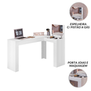 Ver imagem 5 de Escrivaninha Camarim com Penteadeira de Canto Home Office Premium Maquiadora Cor Branco
