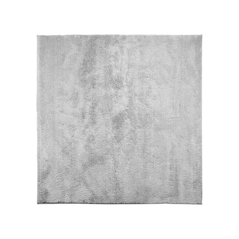 Tapete Sala Escritório Quadrado 1,50m X 1,50m Antiderrapante:Prata