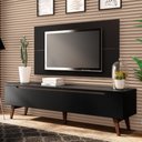 Ver imagem 1 de Rack Madesa Reims e Painel para TV até 55 Polegadas 2 Portas e 1 Gaveta Preto Cor:Preto