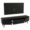 Ver imagem 5 de Rack Madesa Reims e Painel para TV até 55 Polegadas 2 Portas e 1 Gaveta Preto Cor:Preto