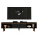 Ver imagem 4 de Rack Madesa Reims e Painel para TV até 55 Polegadas 2 Portas e 1 Gaveta Preto Cor:Preto