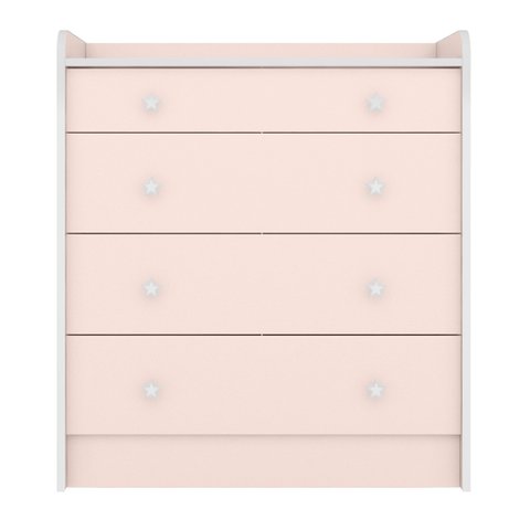Cômoda Infantil com Trocador 4 Gavetas Doce Sonho Rosa - Qmovi