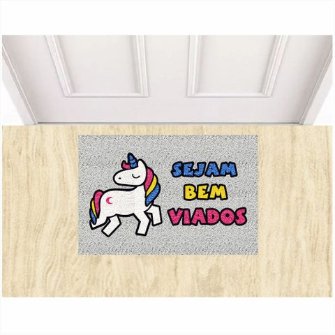 Tapete Divertido Sejam Bem Viados Unicórnio Colorido.