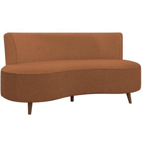 Sofá Chaise Living 2 Lugares 160cm para Sala Istambul K01 Bouclê Terracota - Lyam Decor