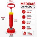 Ver imagem 4 de Desentupidor Manual Alta Pressao Bomba Succao Plastico e Borracha Limpeza Pia Ralo Vaso Sanitario