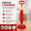 Ver imagem 2 de Desentupidor Manual Alta Pressao Bomba Succao Plastico e Borracha Limpeza Pia Ralo Vaso Sanitario