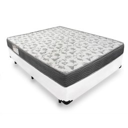 Cama Box Viúva Branco Blindada + Colchão De Espuma D33 - Ortobom - iso 100 128cm - Branco - 1