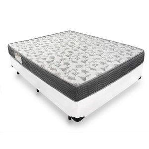 Cama Box Viúva Branco Blindada + Colchão De Espuma D33 - Ortobom - iso 100 128cm - Branco