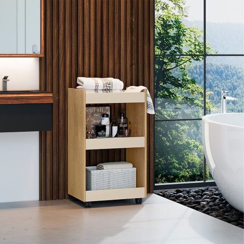 Esmalteira Balcão para Organizar Multiuso Modelo Jade para Casa Cinamomo Off White