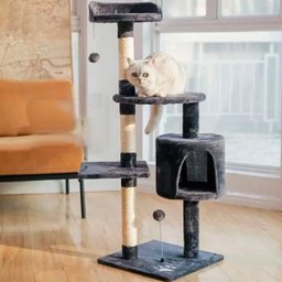 Árvore de Gatos Arranhador Brinquedo Torre Cama Toca Grande 116cm - 7