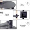 Árvore de Gatos Arranhador Brinquedo Torre Cama Toca Grande 116cm - 5