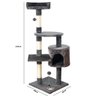 Árvore de Gatos Arranhador Brinquedo Torre Cama Toca Grande 116cm - 2