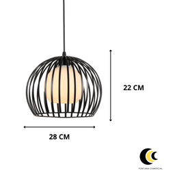 Pendente Arc Preto 28cm - 2