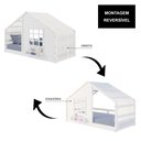 Ver imagem 5 de Cama Montessoriano Casinha com Janela Cortina Madeira Maciça Branco Housin