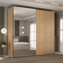 Ver imagem 1 de Guarda Roupa Trentino Mdf 242,3x230cm 2 Portas com Espelho Olmo 1030