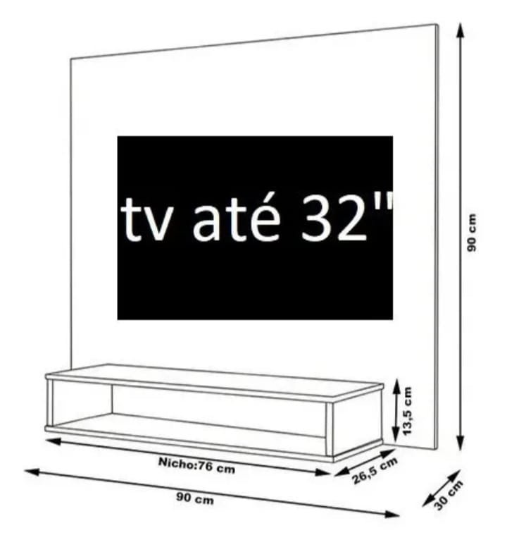 Painel Tv Milaõ até 32 Polegadas Off White/freijó - 3