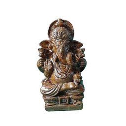 Estátua de Ganesha - Deus Hindu – Removedor de Obstáculos: Mogno - 1