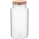 Ver imagem 1 de POTE 26x13x13cm 2,8L BOROSILICATO TRANSPARENTE COM TAMPA BAMBU