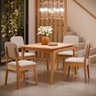 Conjunto Mesa de Jantar Paris 1.2 Nature com 4 Cadeiras Paris Nature/areia – Tebarrot Móveis - 1