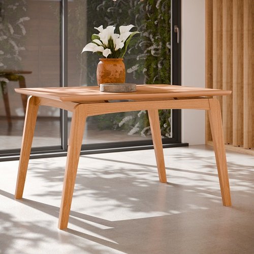 Conjunto Mesa de Jantar Paris 1.2 Nature com 4 Cadeiras Paris Nature/areia – Tebarrot Móveis - 3