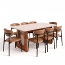 Ver imagem 3 de Conjunto de Jantar Mesa Tali 210cm e 8 Cadeiras Ema CabeCasa MadeiraOriginals Off White/Marrom