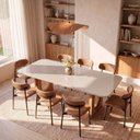 Ver imagem 1 de Conjunto de Jantar com Mesa Tali 210cm e 8 Cadeiras Ema CabeCasa MadeiraOriginals Bege/Marrom