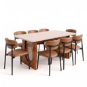 Ver imagem 3 de Conjunto de Jantar com Mesa Tali 210cm e 8 Cadeiras Ema CabeCasa MadeiraOriginals Bege/Marrom