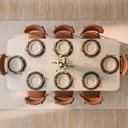 Ver imagem 2 de Conjunto de Jantar Mesa Tali 210cm e 8 Cadeiras Ema CabeCasa MadeiraOriginals Off White/Marrom