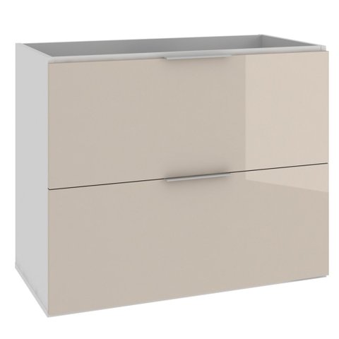 Armário Balcão Gabinete Para Banheiro 80cm Com 03 Gavetas Pietra B06 Gianduia Brilho - Lyam Decor