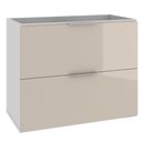 Ver imagem 1 de Armário Balcão Gabinete Para Banheiro 80cm Com 03 Gavetas Pietra B06 Gianduia Brilho - Lyam Decor