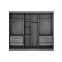 Ver imagem 4 de Quarto Casal Modulado Rizon 5 Peças (1 Armário Ponte + 1 Closet + 2 Guarda Roupas + 1 Complemento