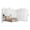 Ver imagem 3 de Quarto Casal Modulado Rizon 5 Peças (1 Armário Ponte + 1 Closet + 2 Guarda Roupas + 1 Complemento