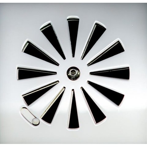 Tampa Ralo Inox 304 Polido e Base em Alumínio 15 Cm X 15 Cm Modelo Solar com Fecho