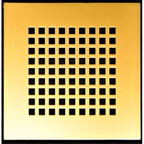 Tampa Ralo Inox 304 e Base em Alumínio 15 Cm X 15 Cm Modelo Square Dourada