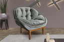 Ver imagem 1 de Poltrona Decorativa Marcela Veludo Cinza