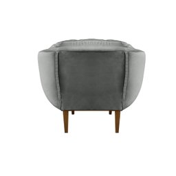 Poltrona Decorativa Marcela Veludo Cinza - 4