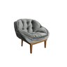 Poltrona Decorativa Marcela Veludo Cinza - 3