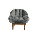 Ver imagem 2 de Poltrona Decorativa Marcela Veludo Cinza