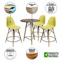 Ver imagem 6 de Conjunto Mesa Bistrô Eames Eiffel Amêndoa Com 3 Banquetas Amarelas De Madeira - Cor: Marrom